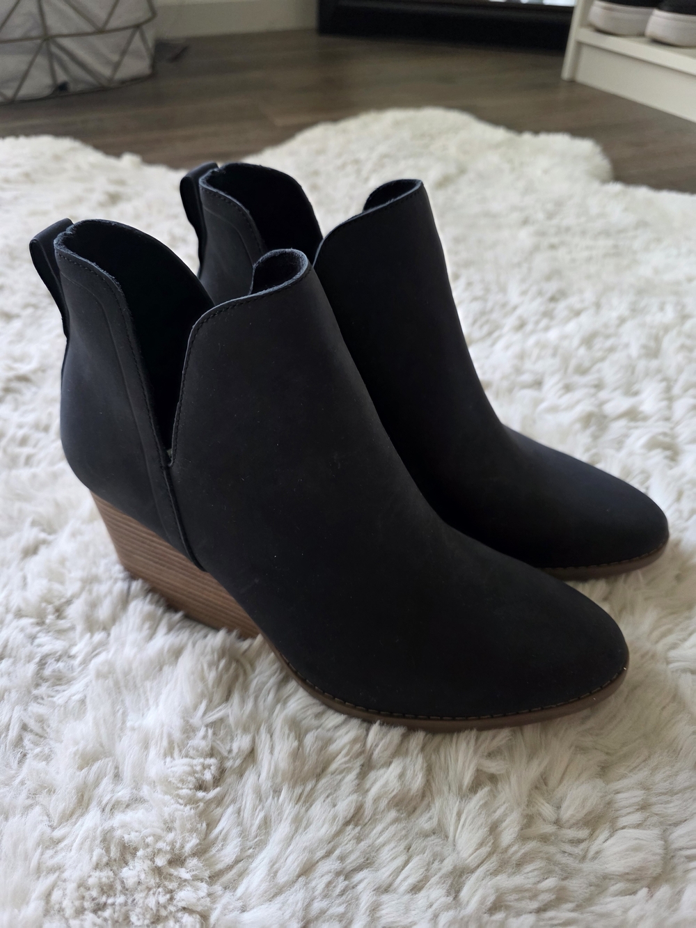 Women’s Charcoal Ankle Booties with Stacked Heel